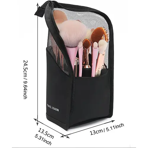 Wholesale Makeup Brush Bag | Water-Resistant Vertical Stand-Up Organizer for Beauty Tools